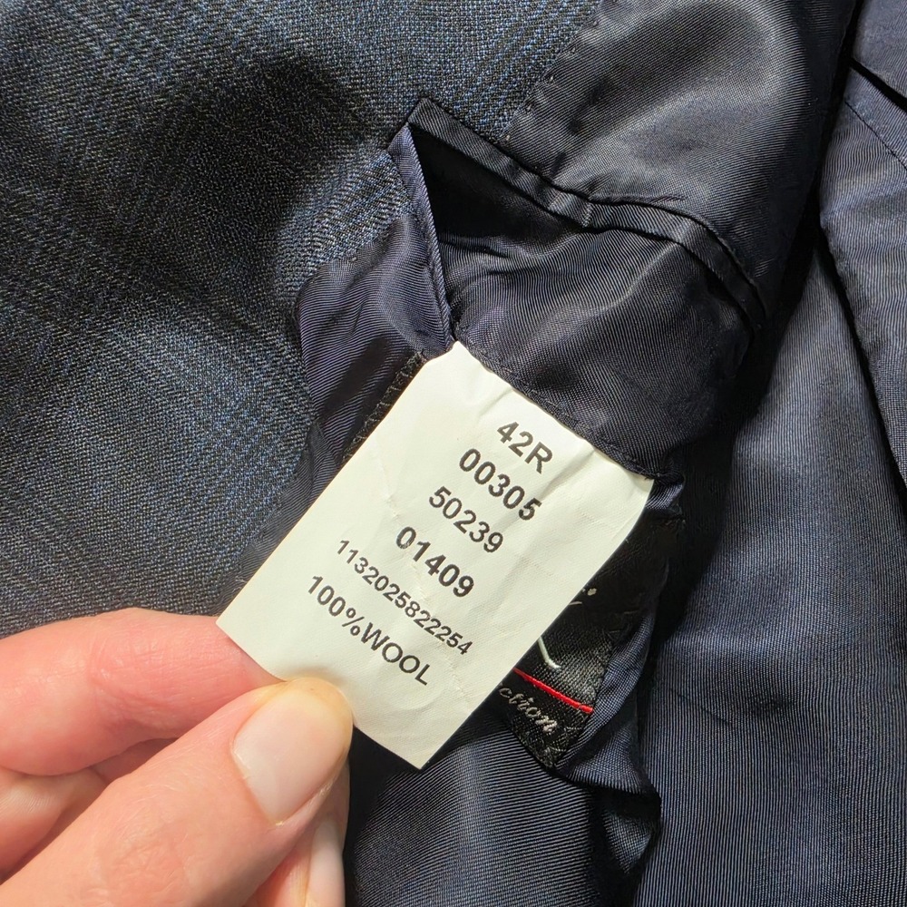 Jos‎ A Bank Blazer Blue Glen Plaid Mens 42R 100% Wool Signature Collection Coat - Picture 2 of 8